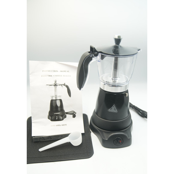 LaOion Electric Espresso Moka Coffee Maker | 6-Cup Aluminum Boiler with Safety V - Picture 6 of 8